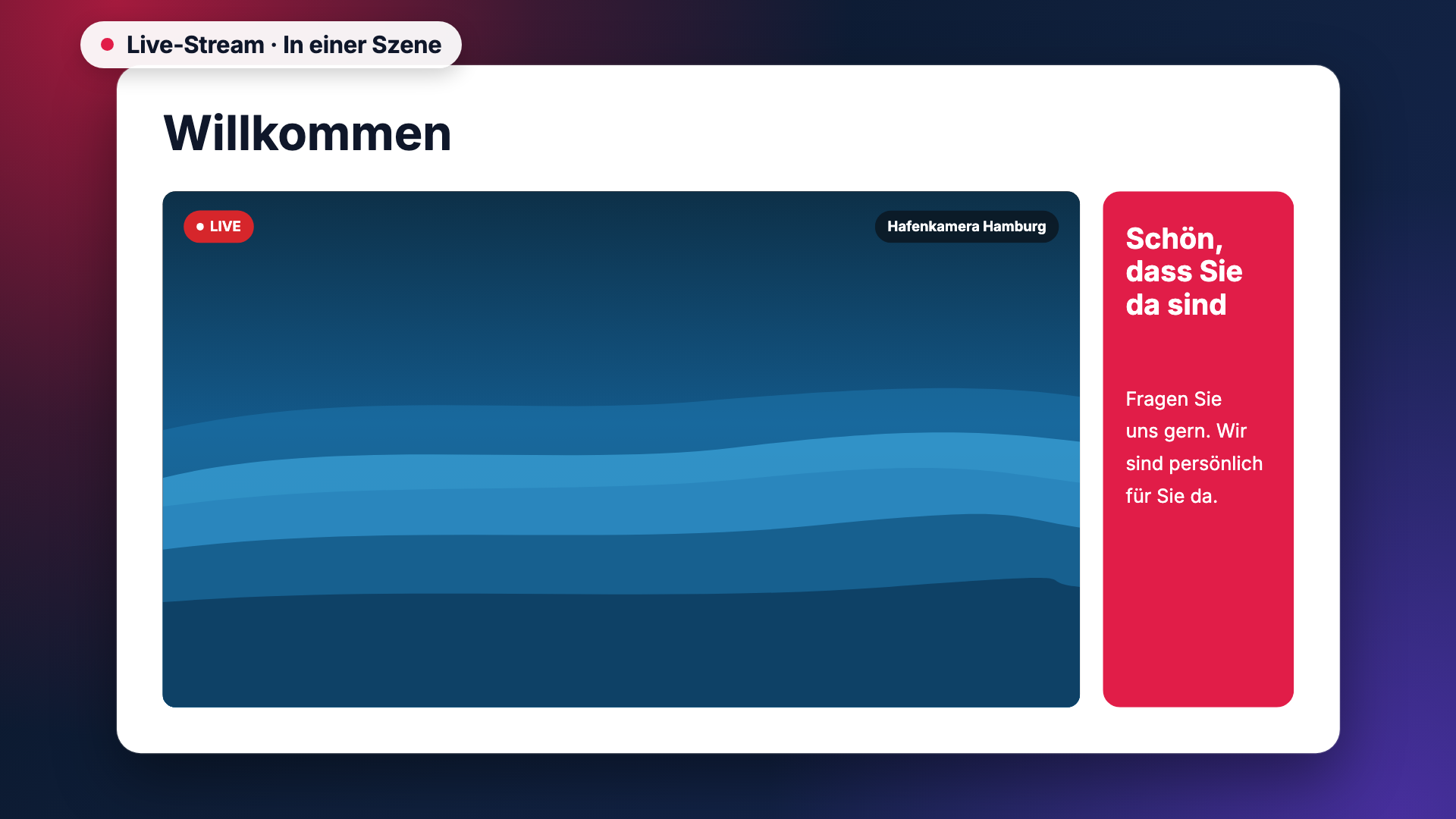 Live stream in the scene-example view