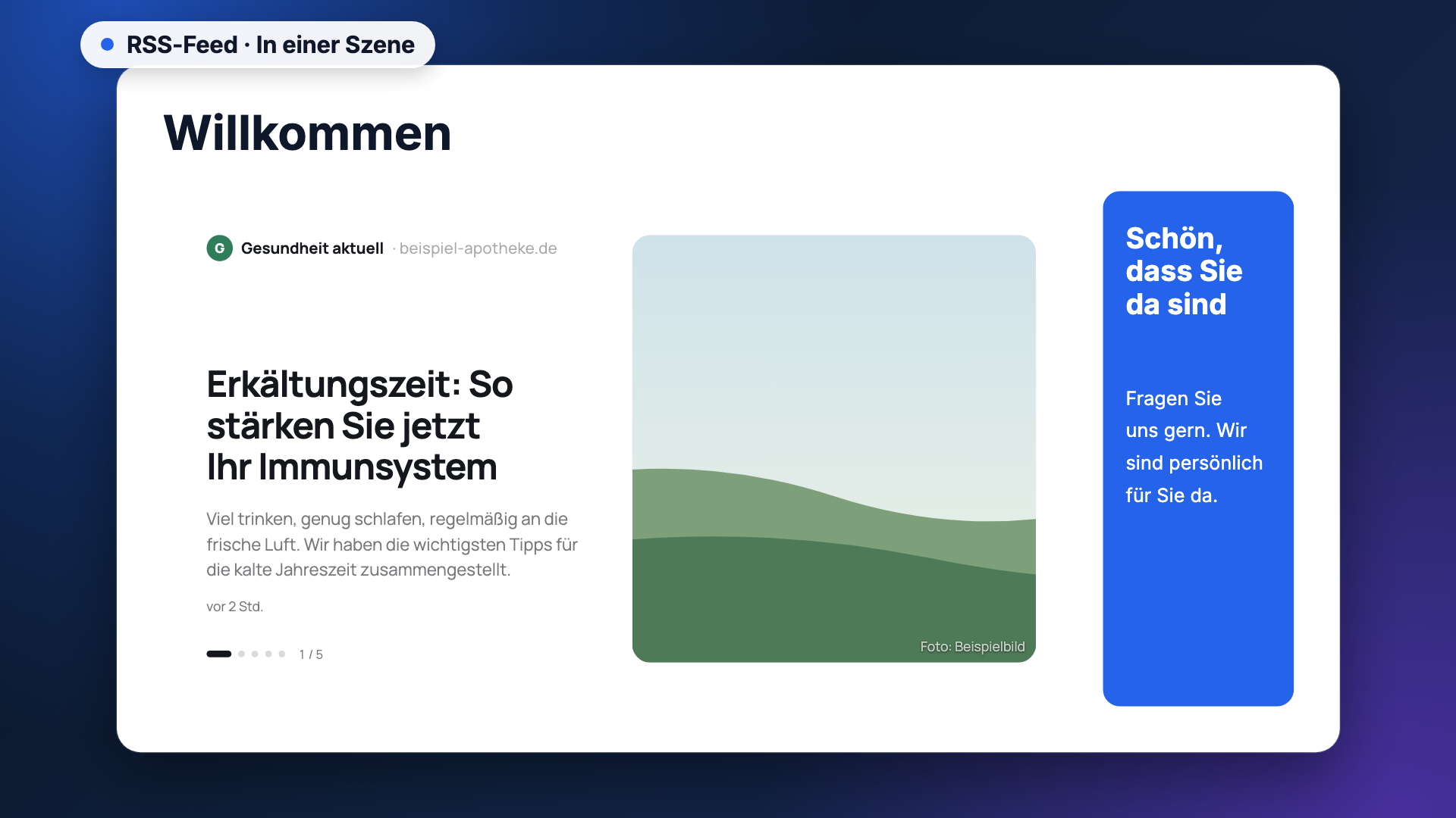 RSS feed in the scene-example view