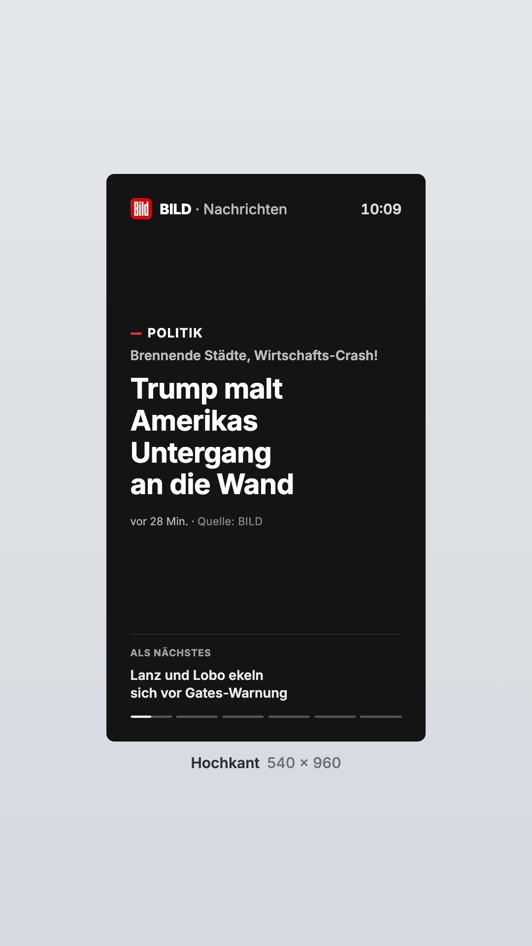 BILD in the Portrait view