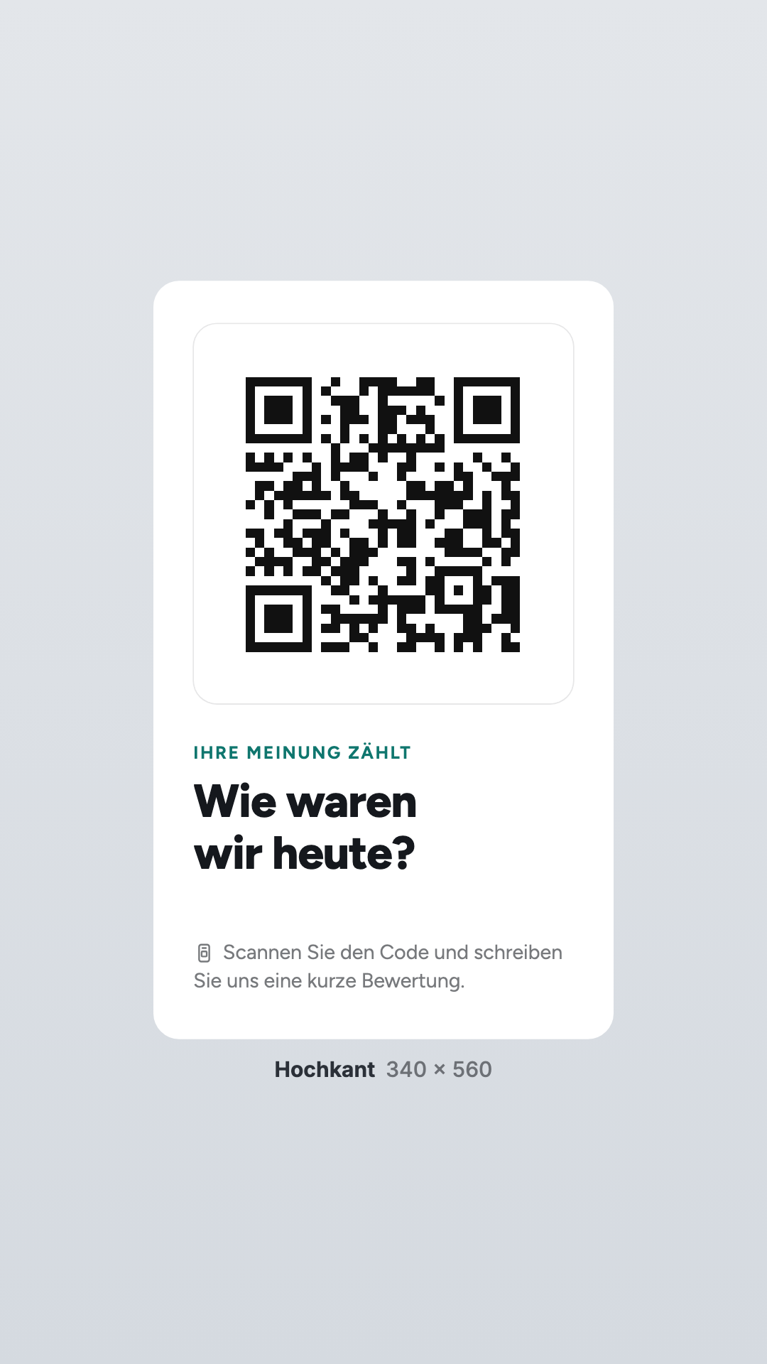 QR Code in the Upright view