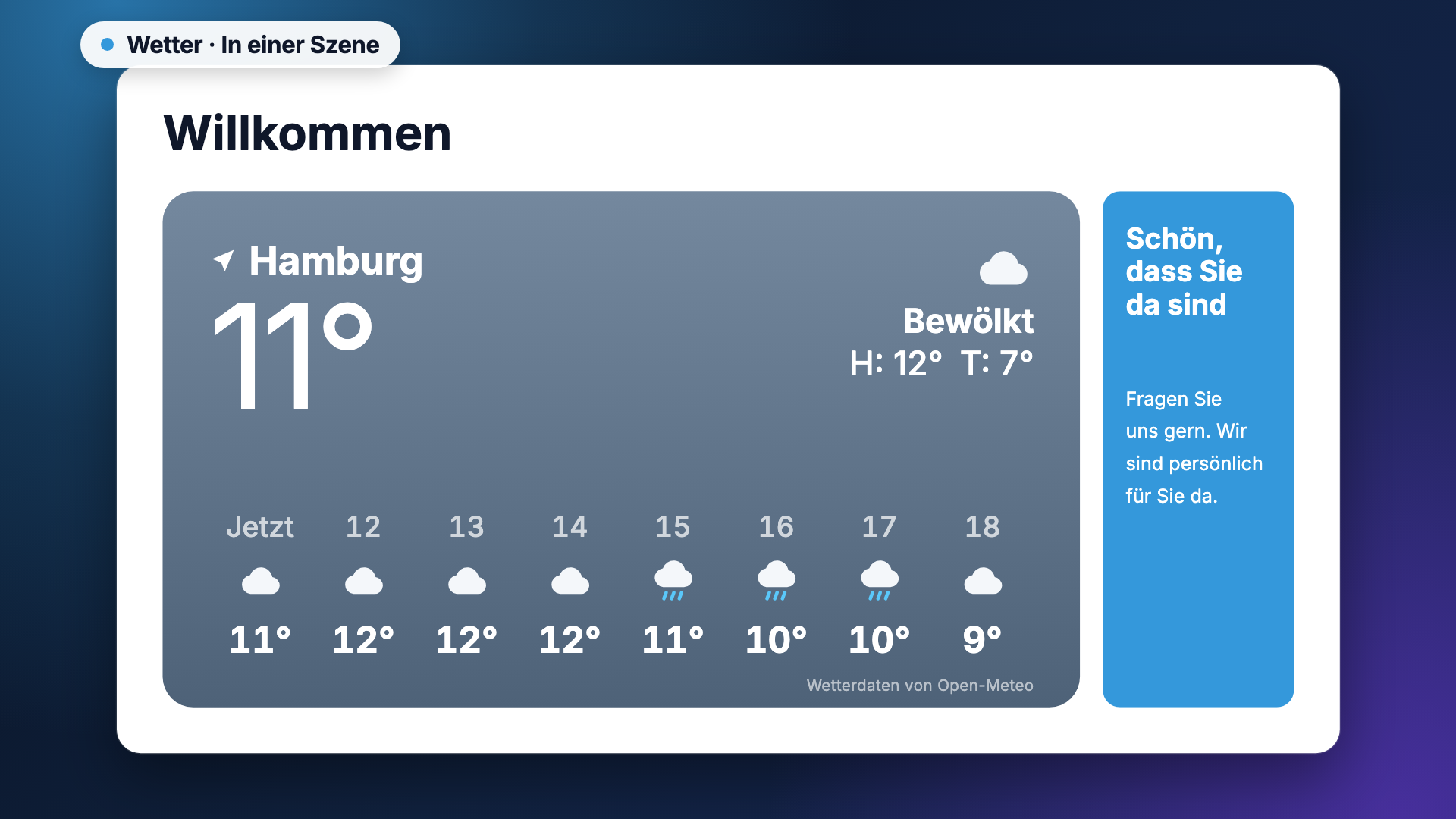 Weather in the scene-example view