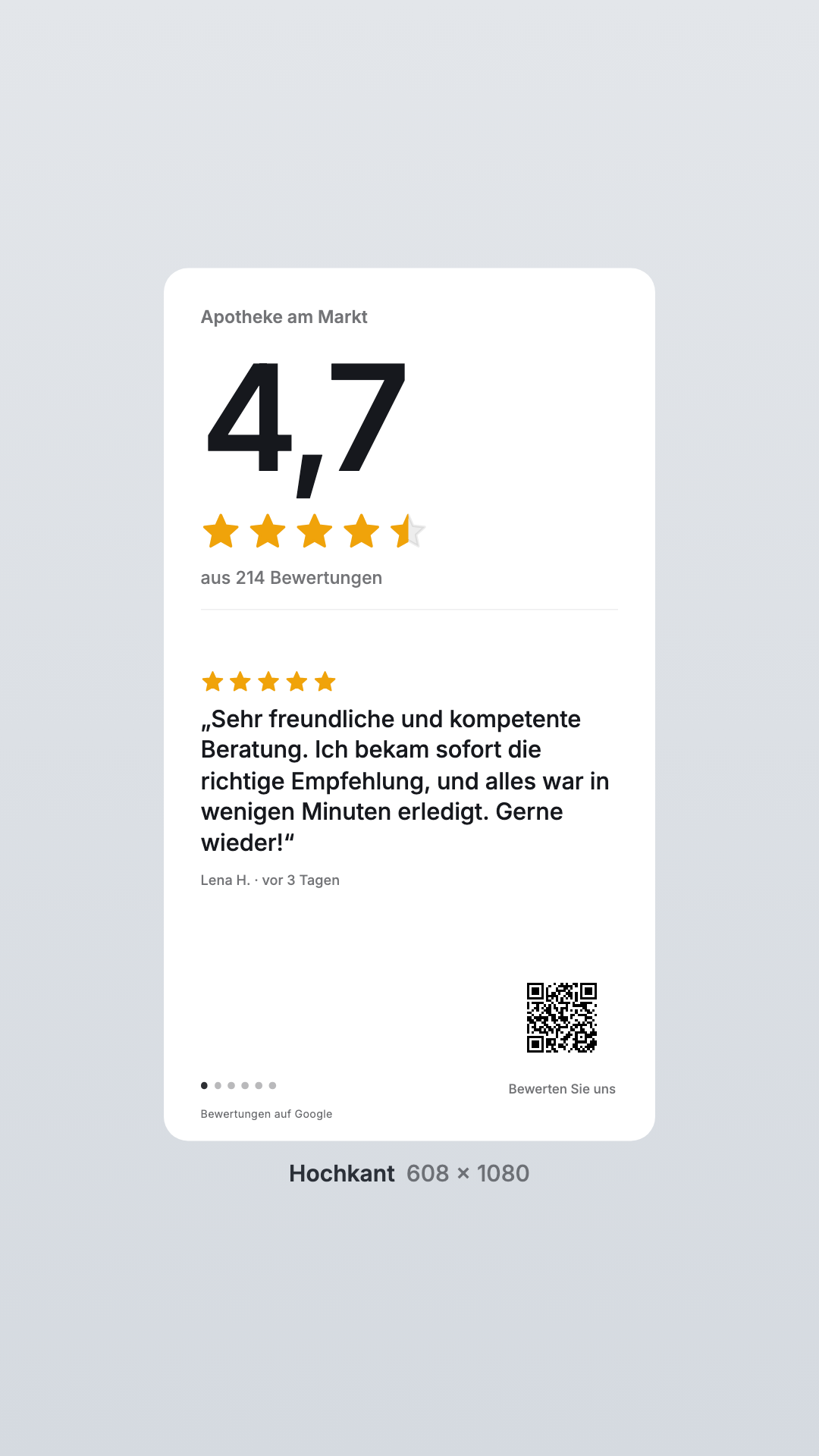 Reviews in the Portrait view