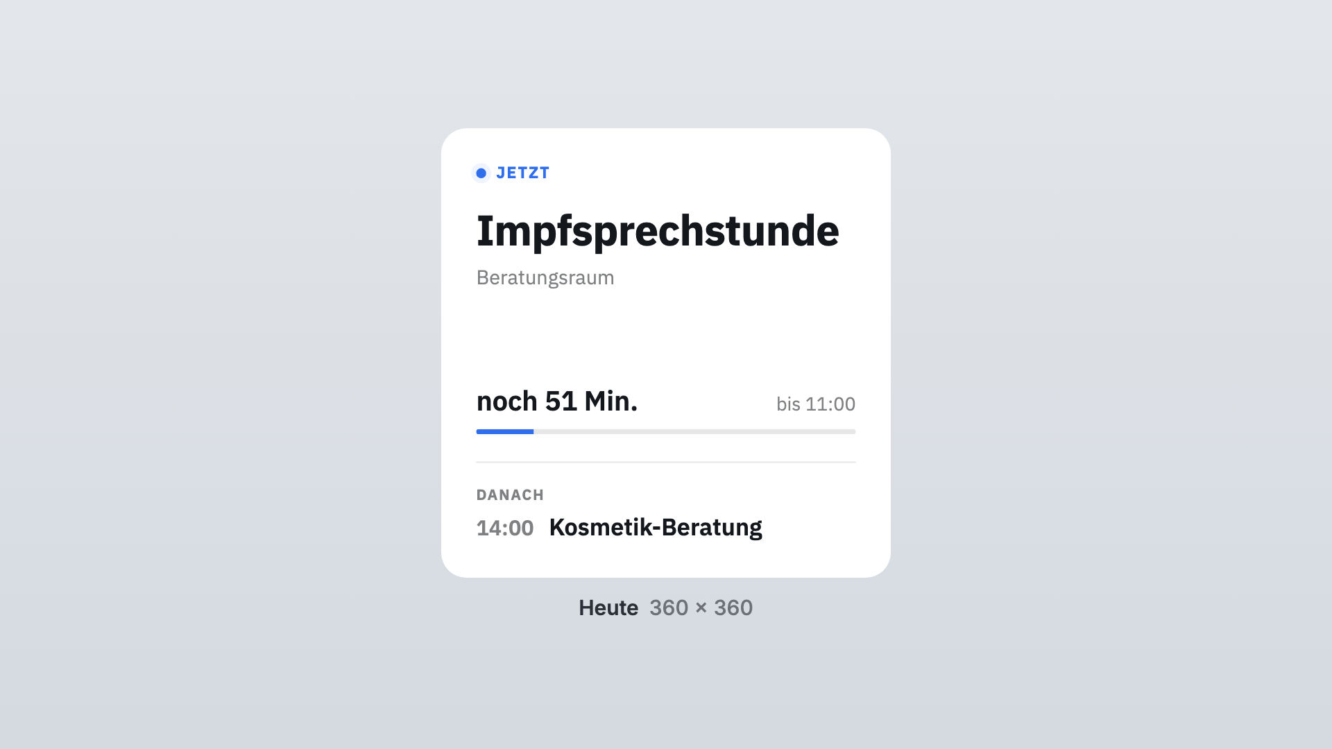 Calendar in the Today view