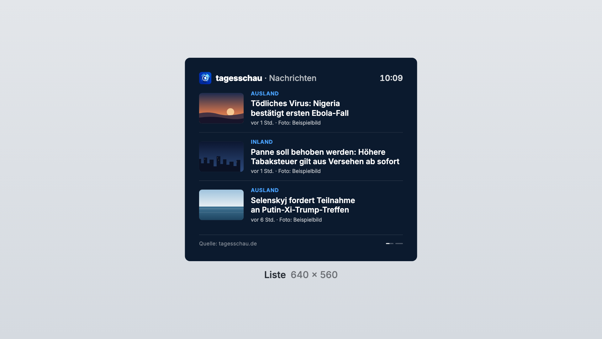 Tagesschau in the List view