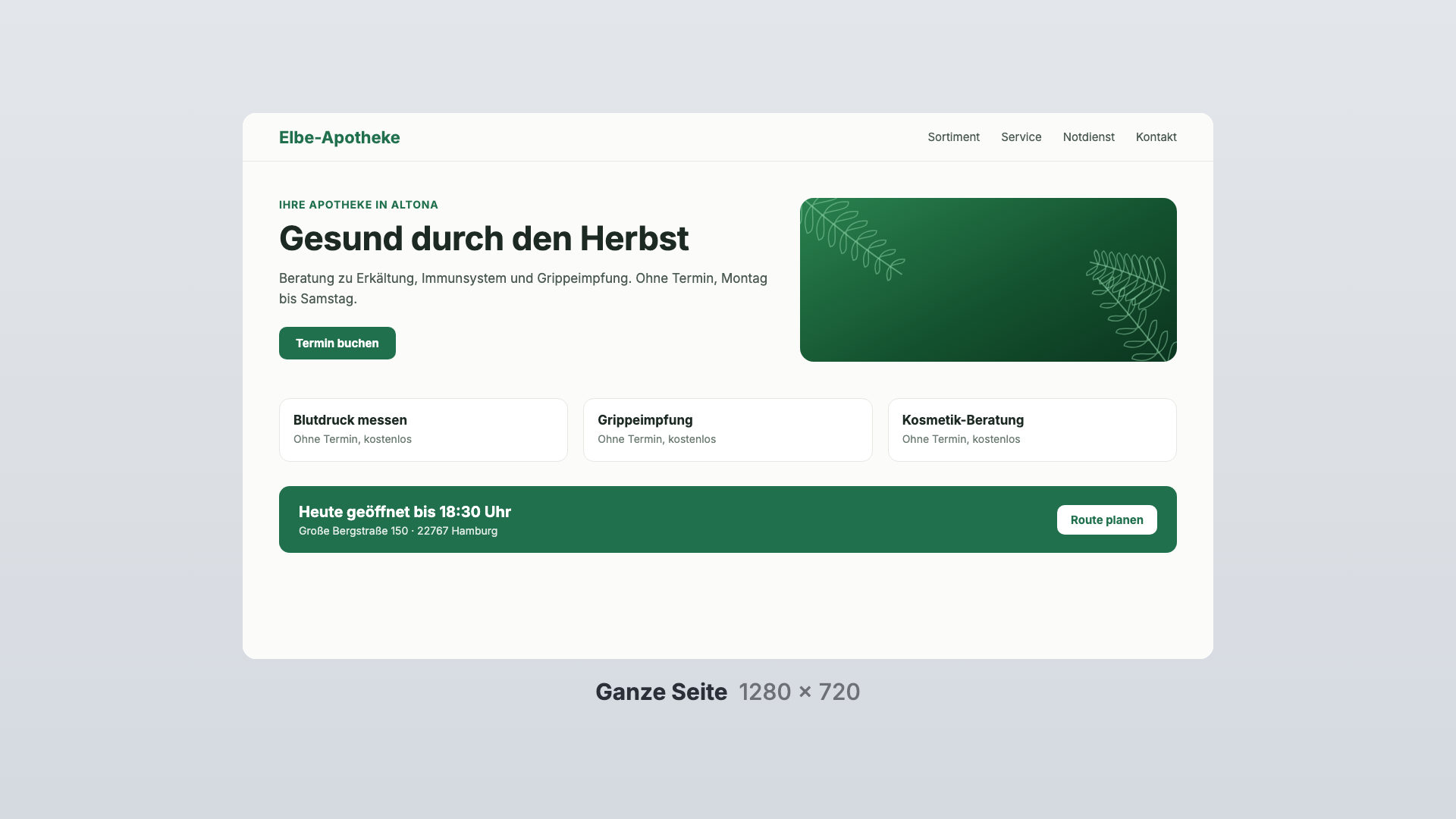 Web page in the Whole page view