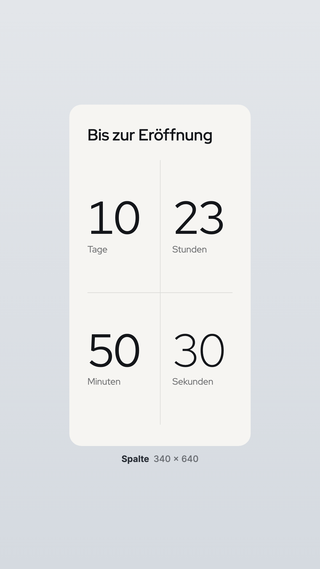 Countdown in the Column view