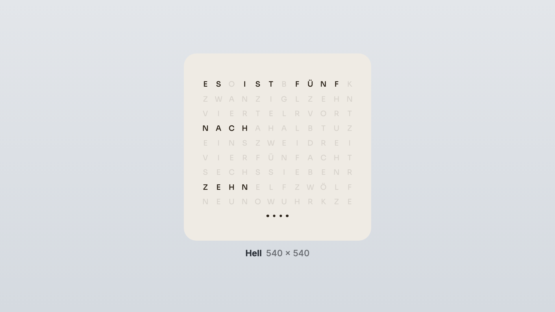 Word Clock in the Light view