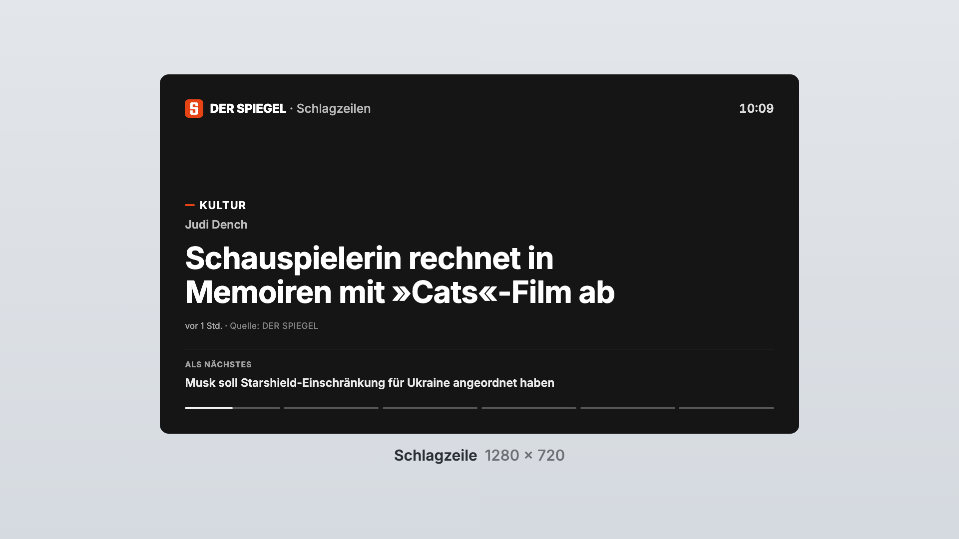 DER SPIEGEL in the Headline view