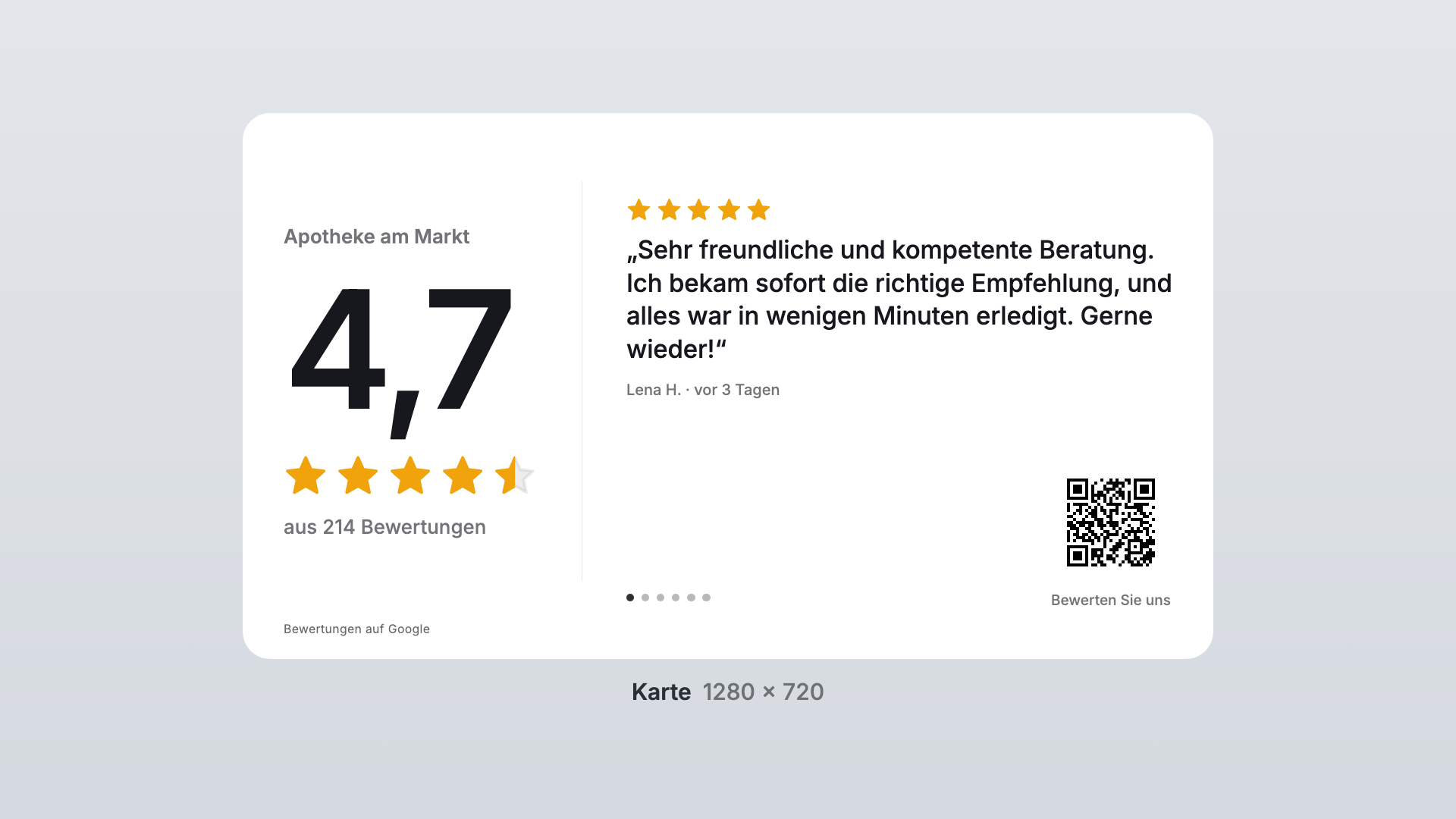 Reviews in the Card view