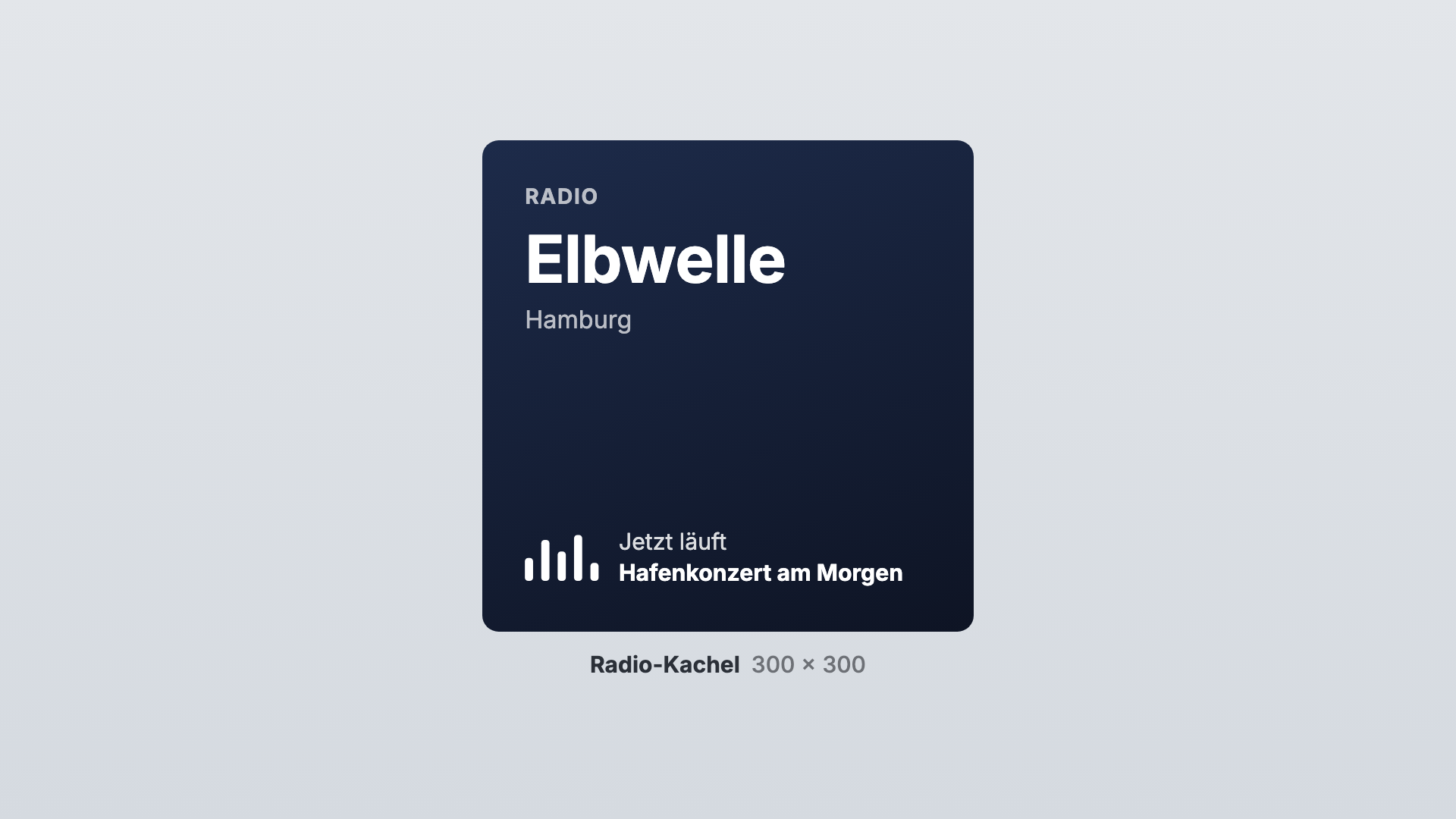 Live stream in the Radio tile view