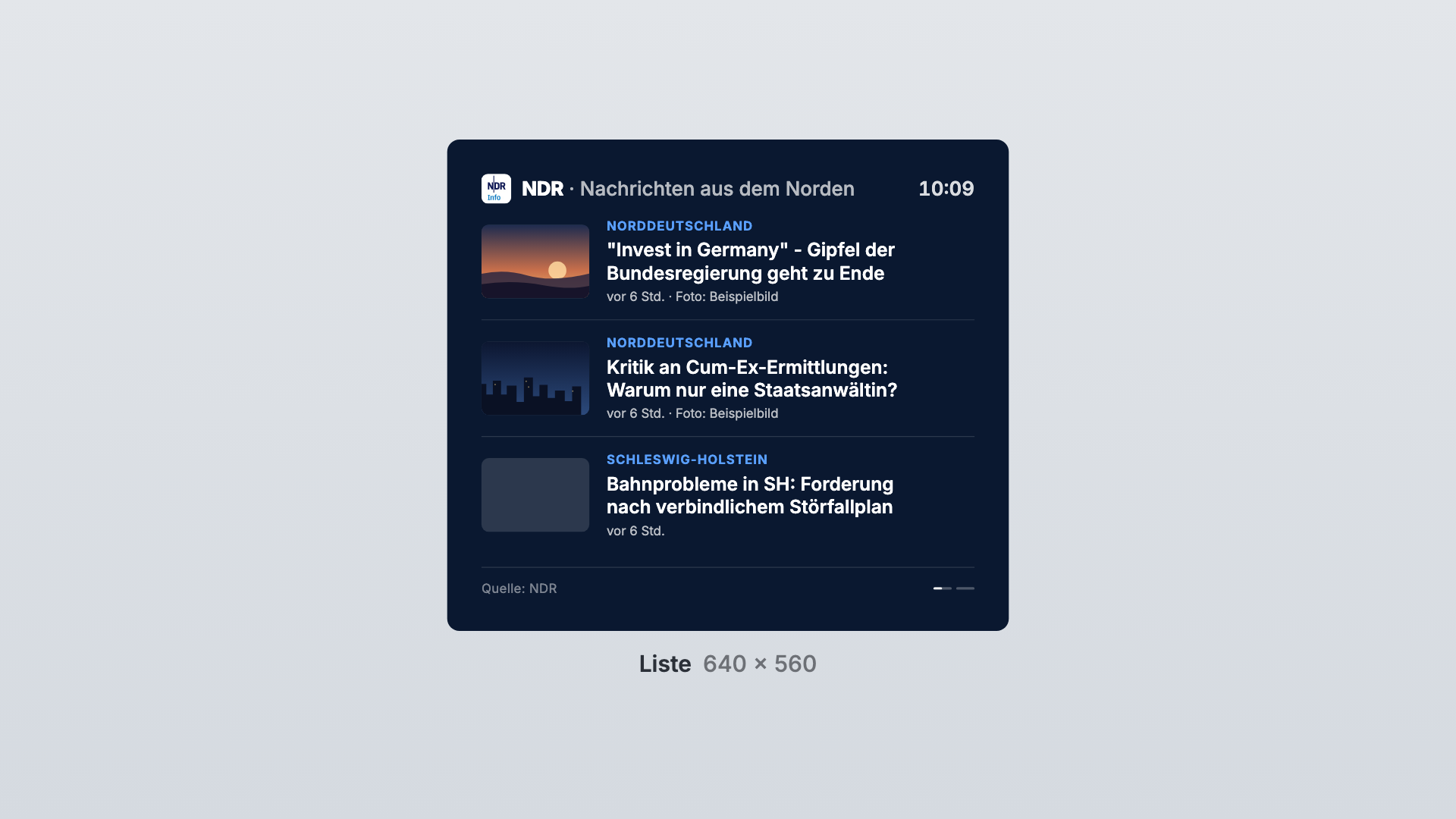 NDR in the List view