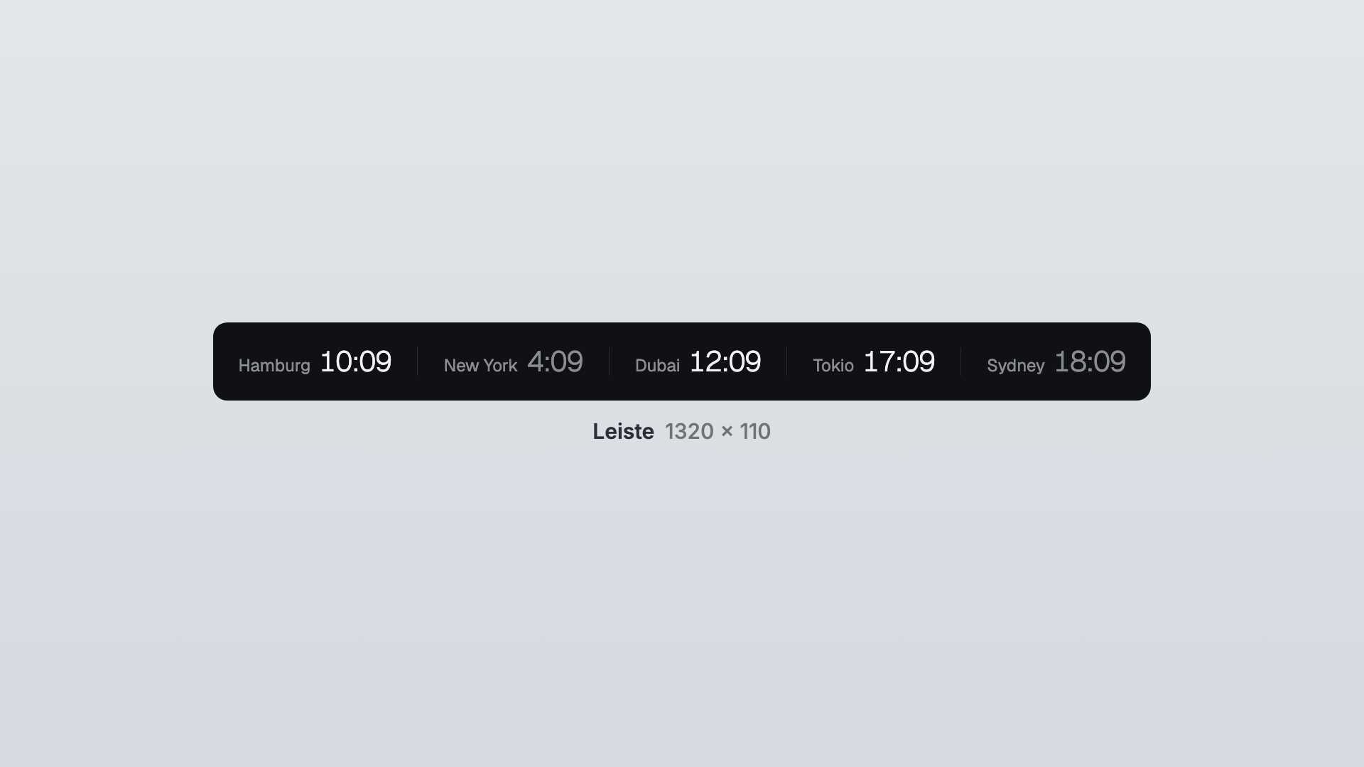 World Clock in the Bar view