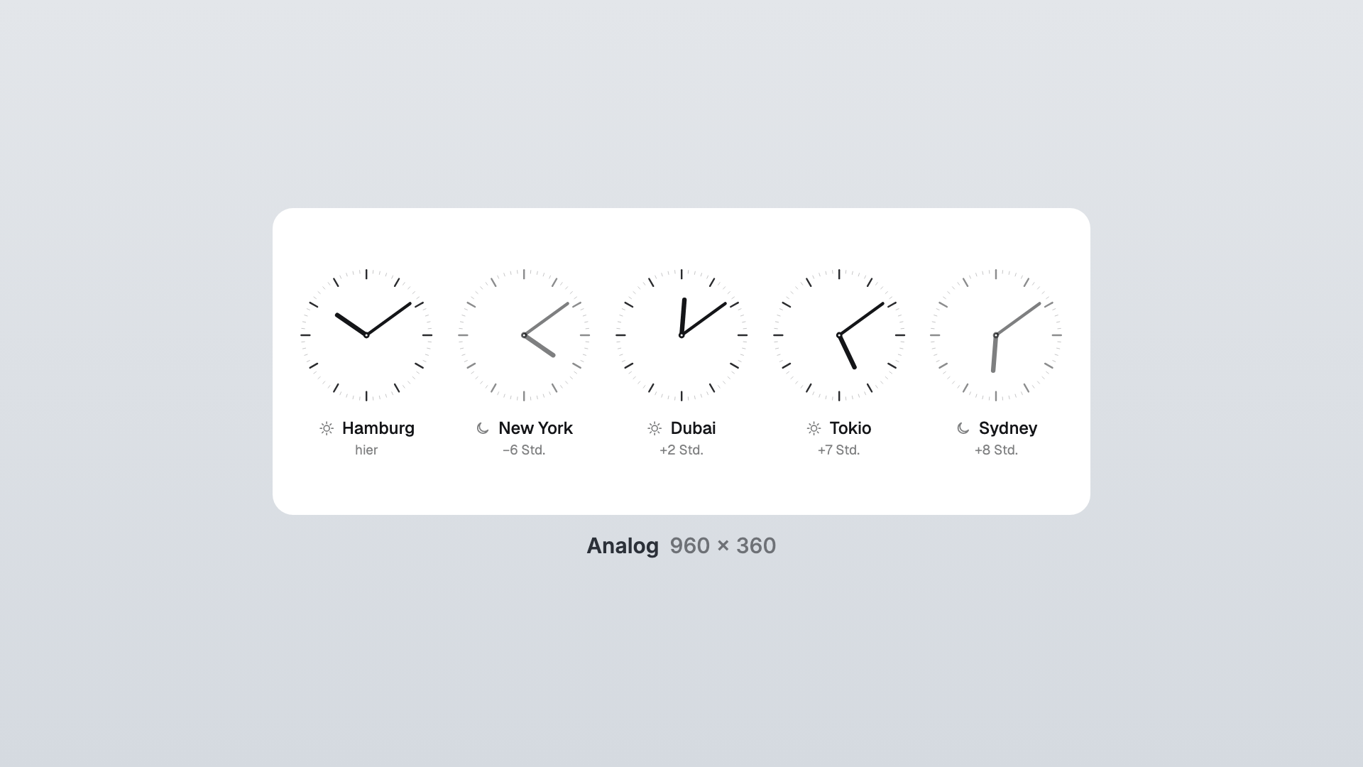 World Clock in the Analog view