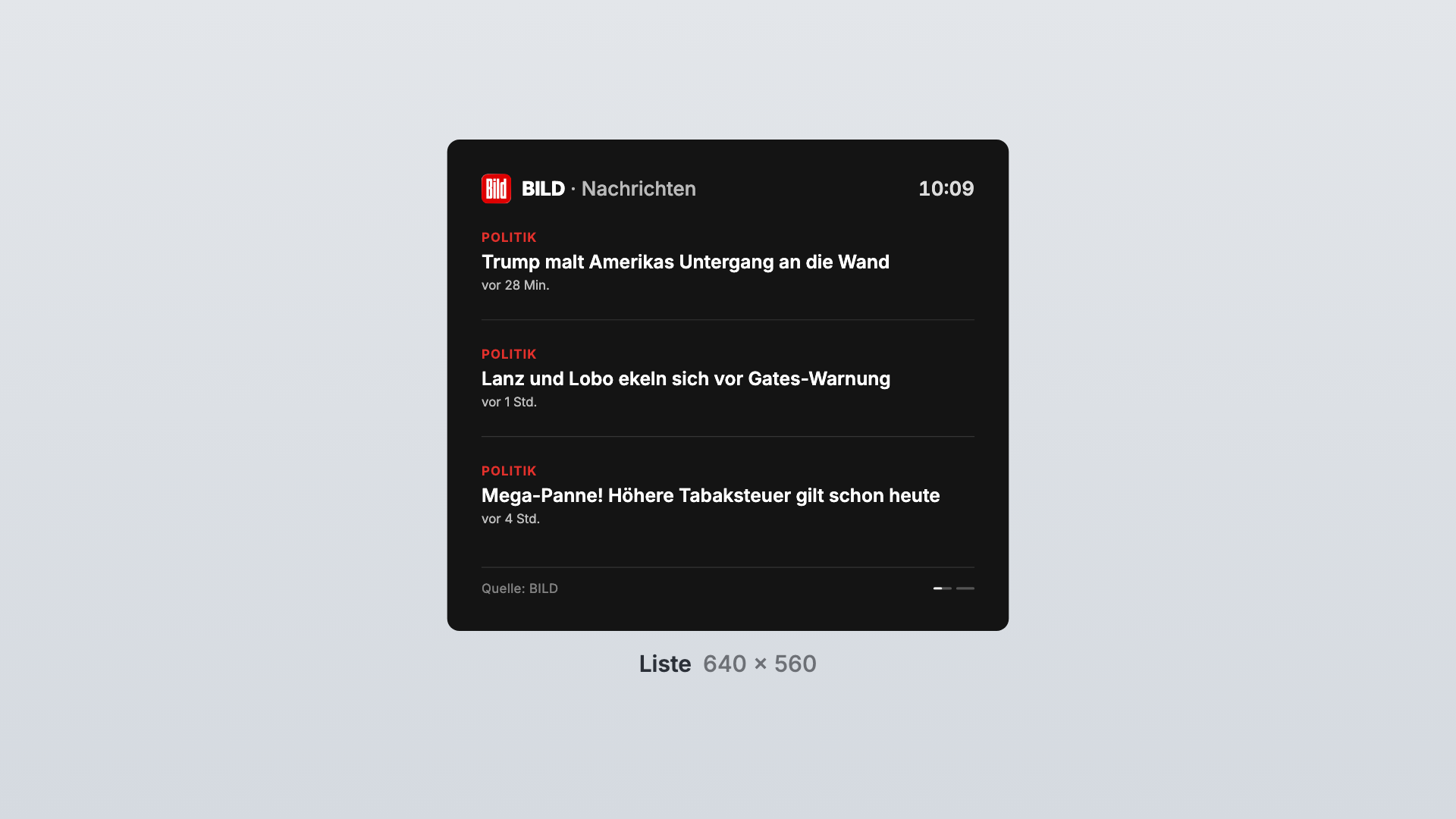 BILD in the List view