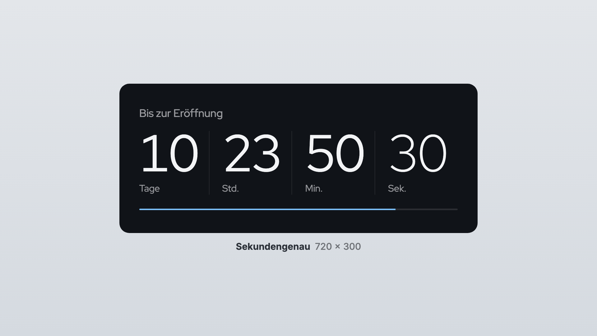 Countdown in the To the second view