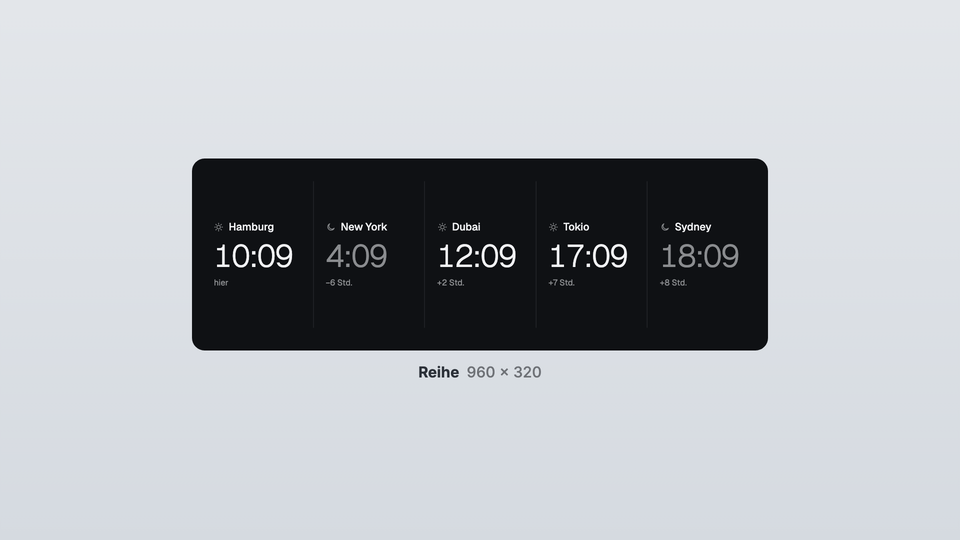 World Clock in the Row view