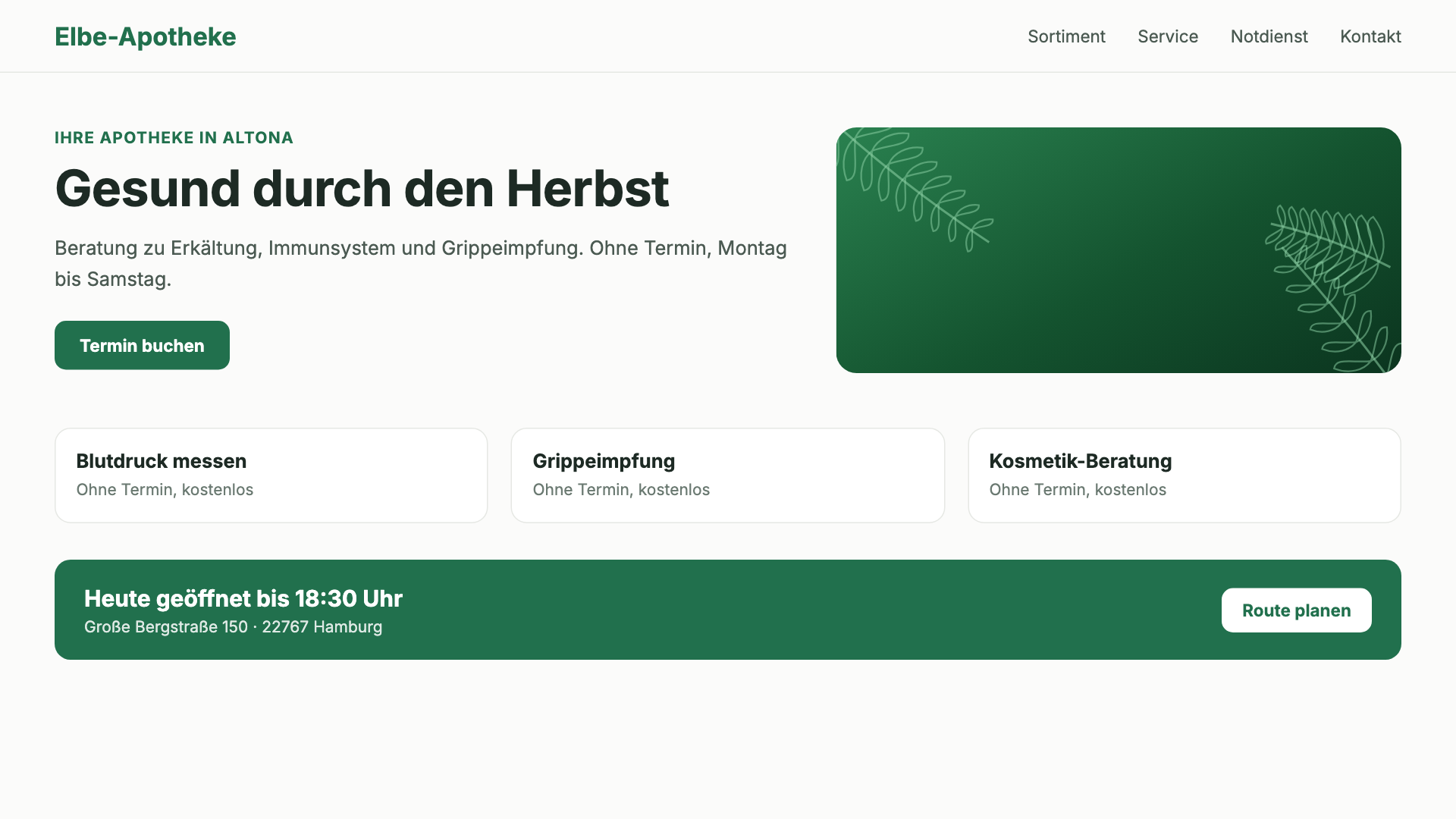 Web page in the Full-screen view