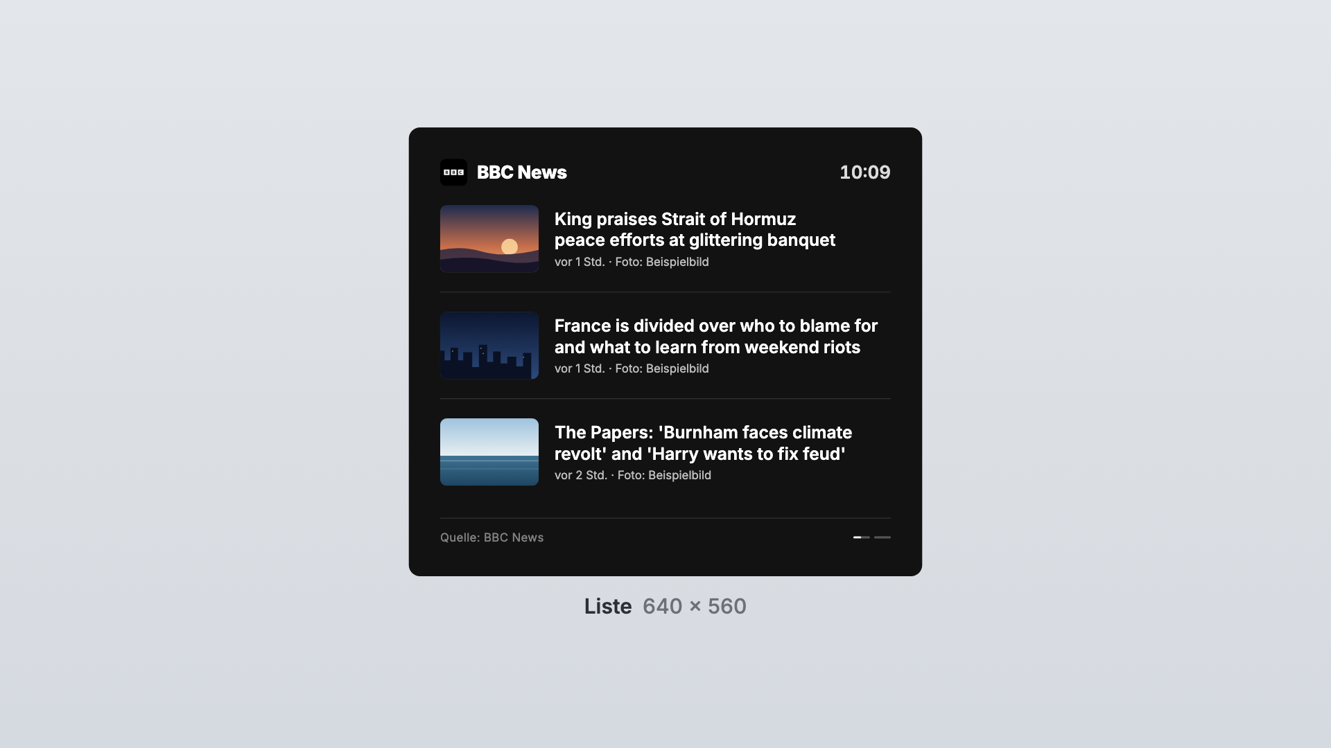 BBC News in the List view