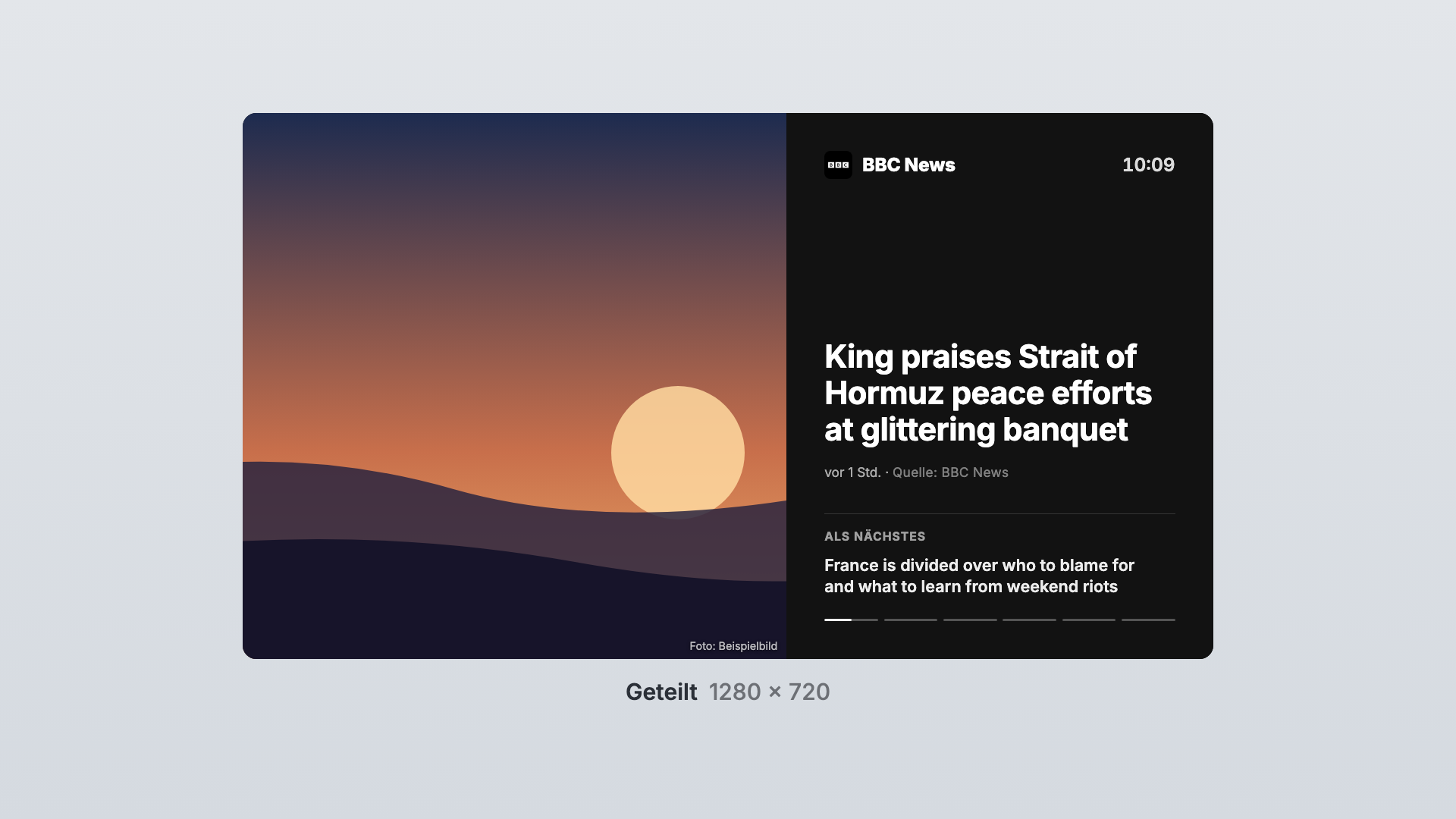 BBC News in the Split view