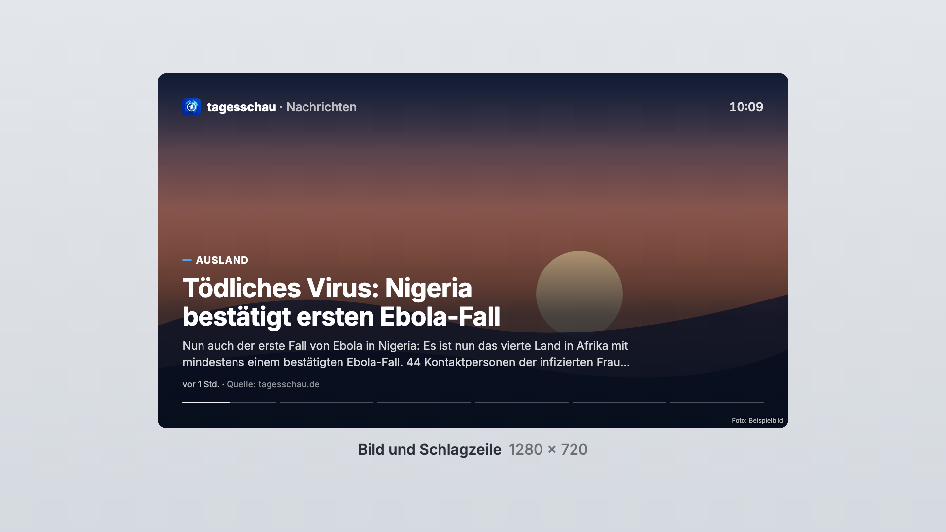 Tagesschau in the Picture and headline view