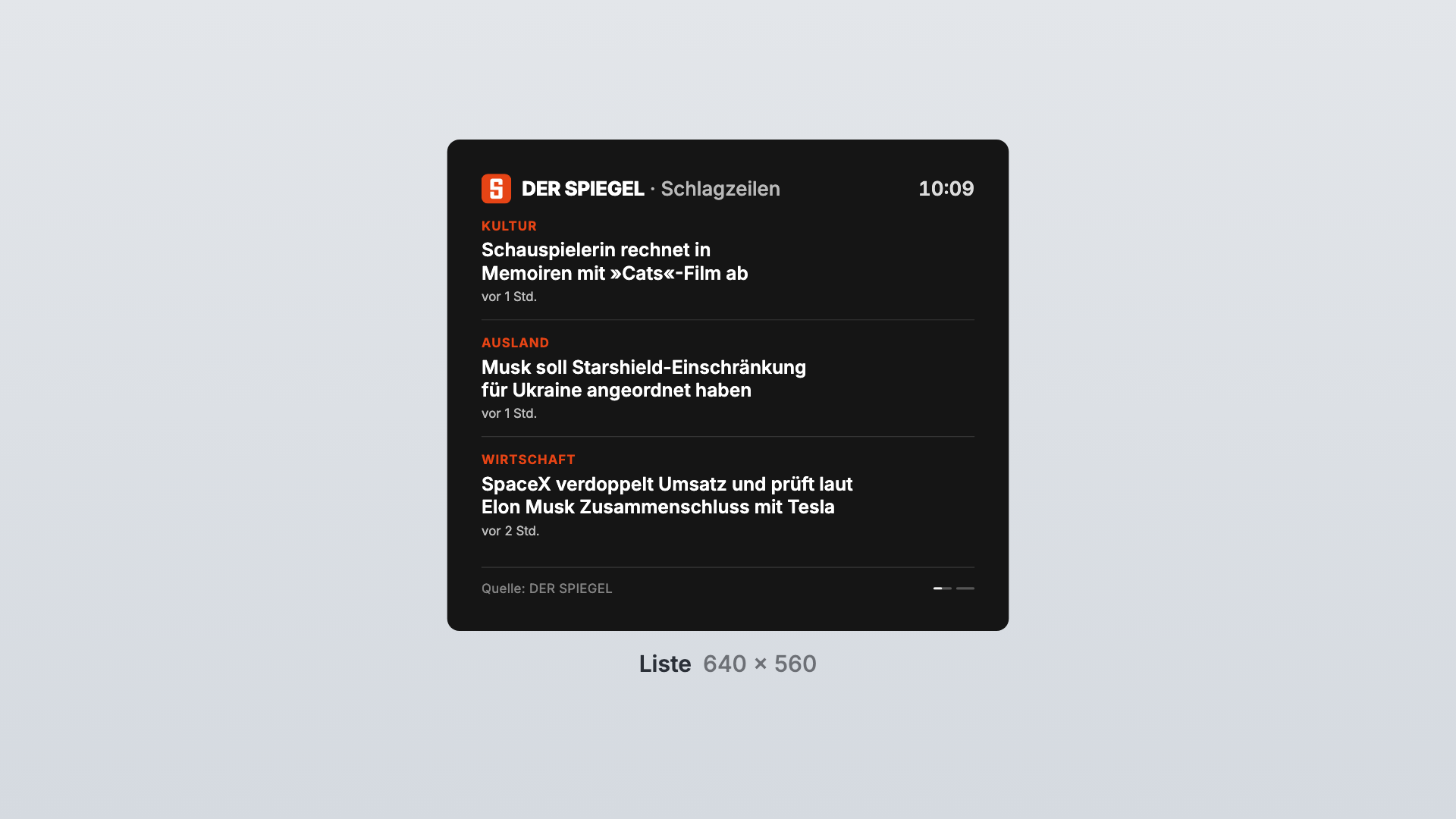 DER SPIEGEL in der Ansicht Liste