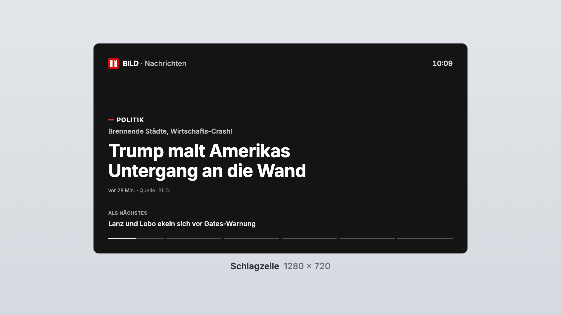 BILD in der Ansicht Schlagzeile