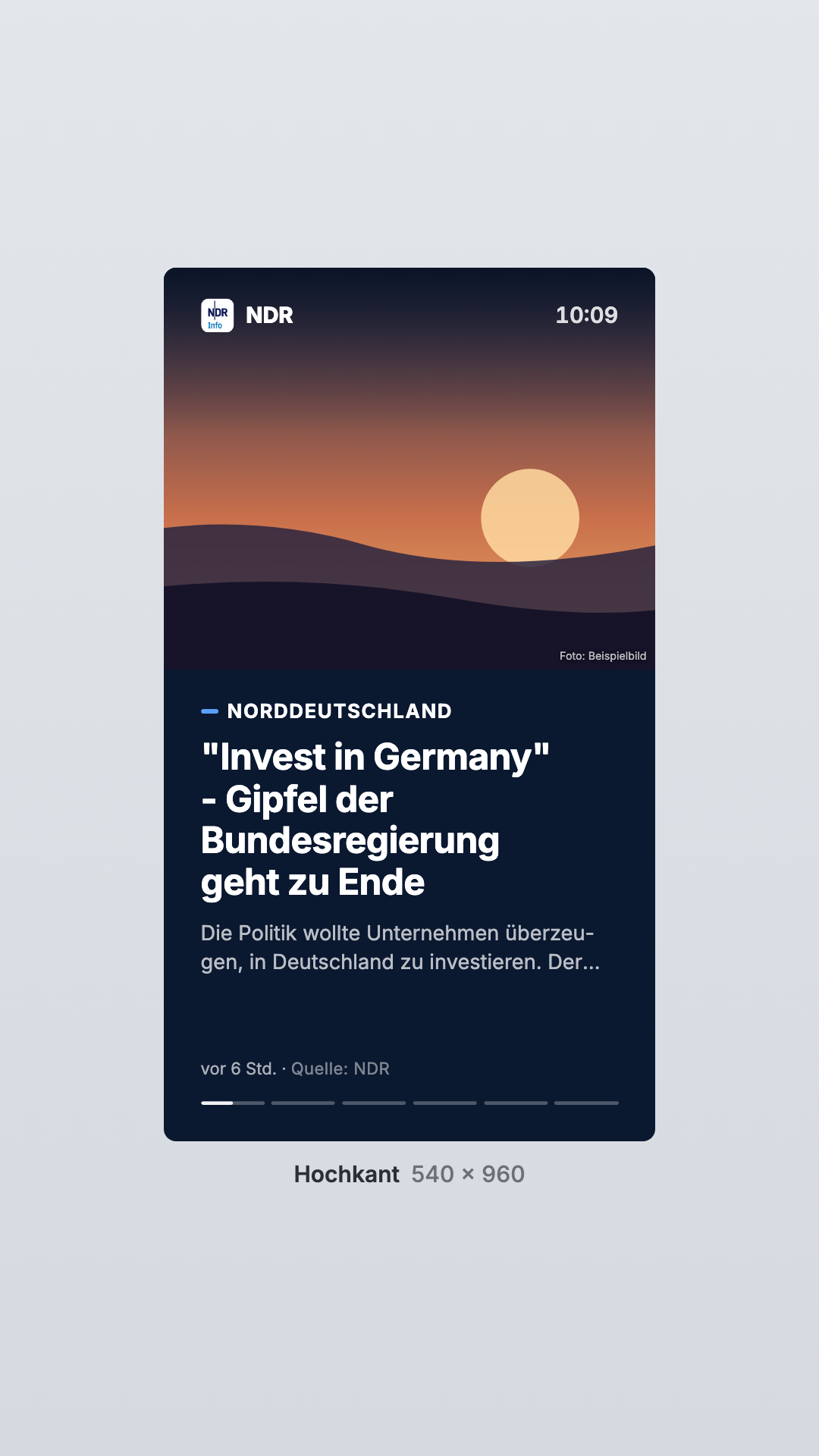 NDR in der Ansicht Hochkant