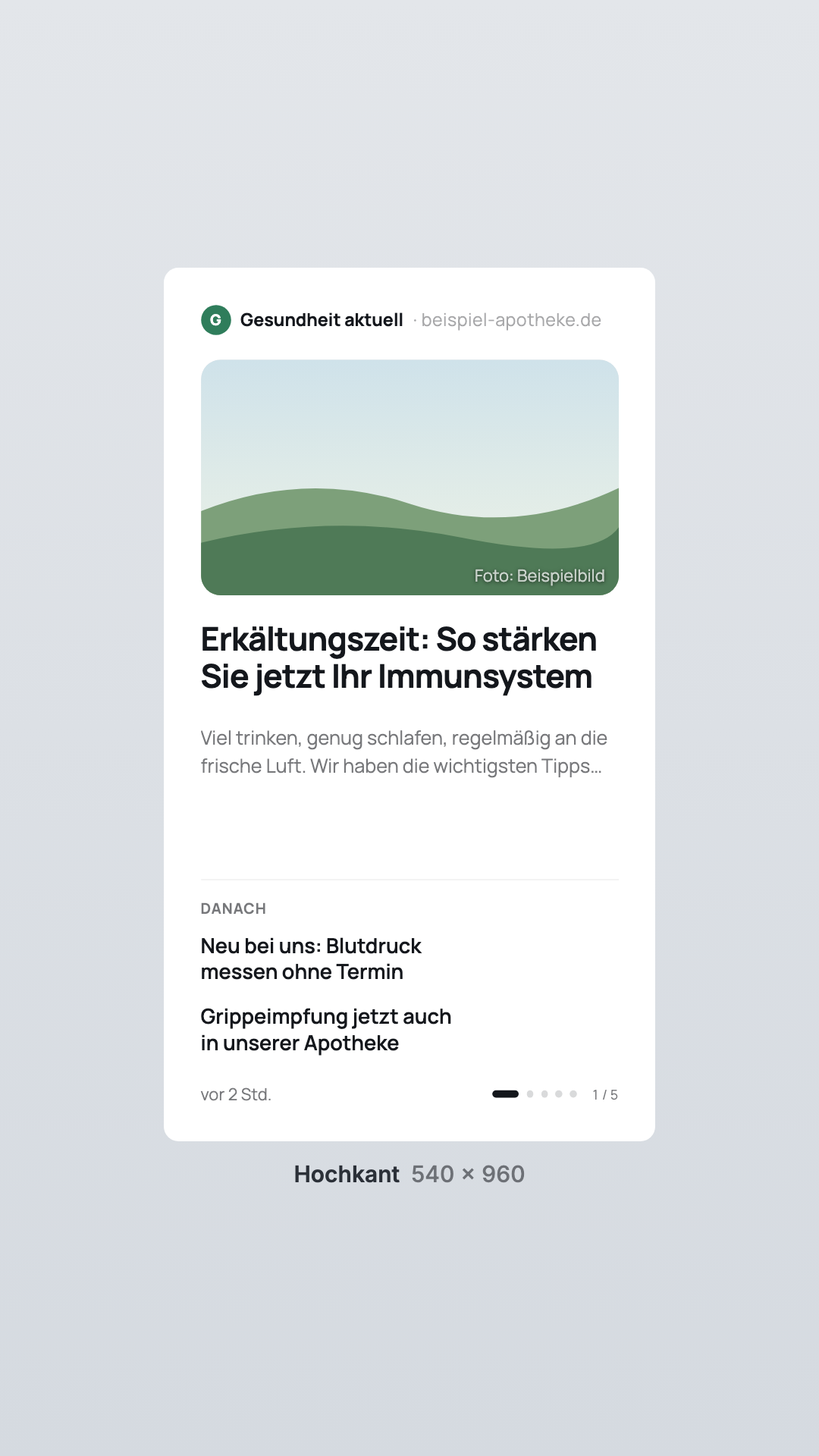 RSS-Feed in der Ansicht Hochkant