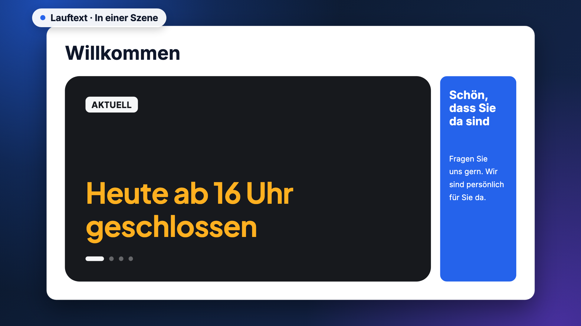 Lauftext in der Ansicht scene-example