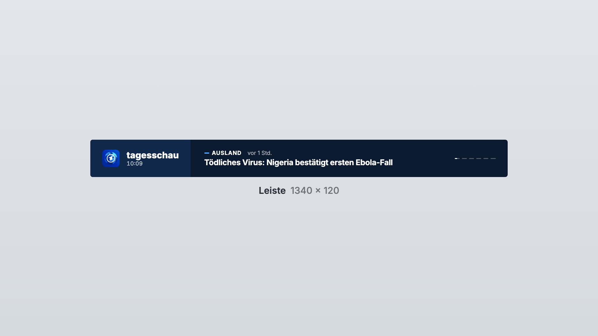 Tagesschau in der Ansicht Leiste
