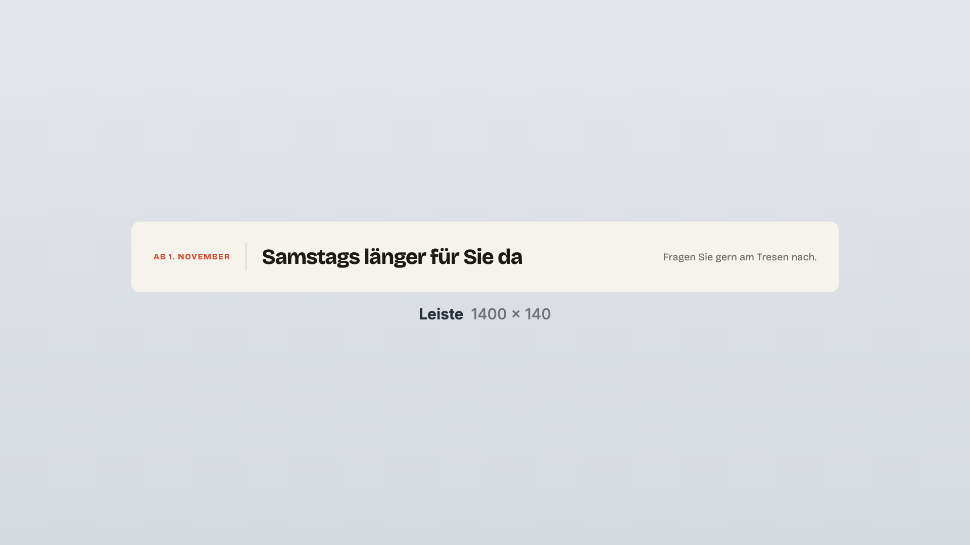 Aushang in der Ansicht Leiste