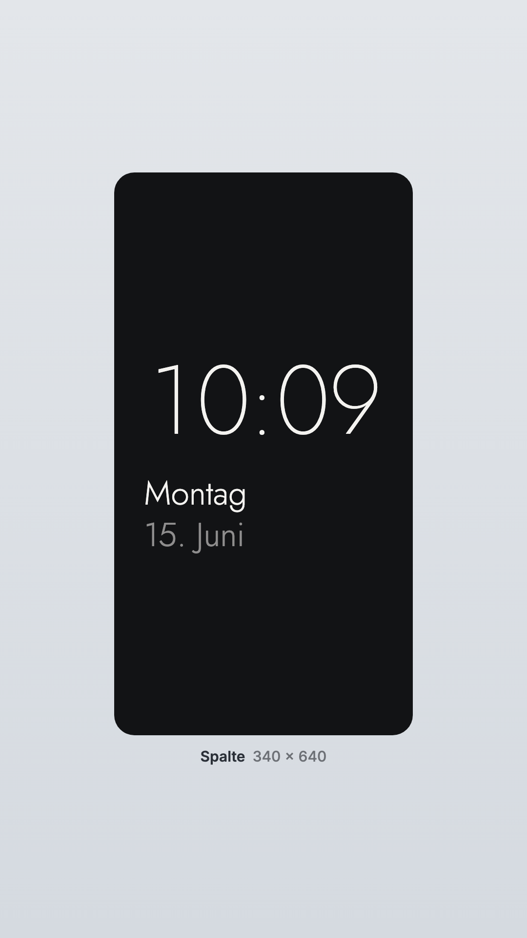 Uhr in der Ansicht Spalte