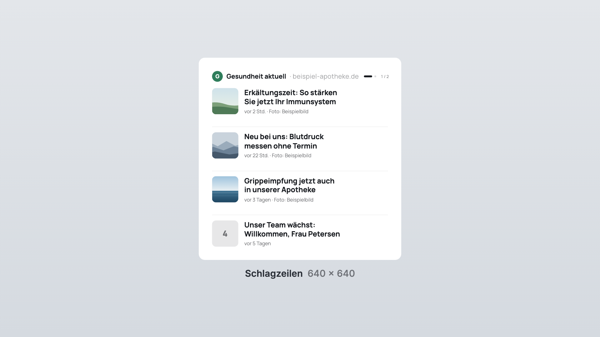 RSS-Feed in der Ansicht Schlagzeilen