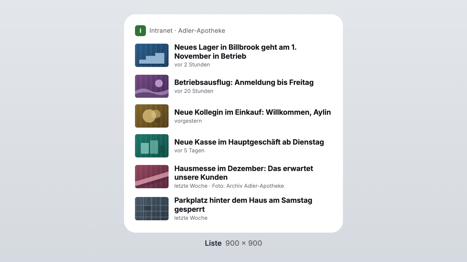 Beiträge in der Ansicht Liste
