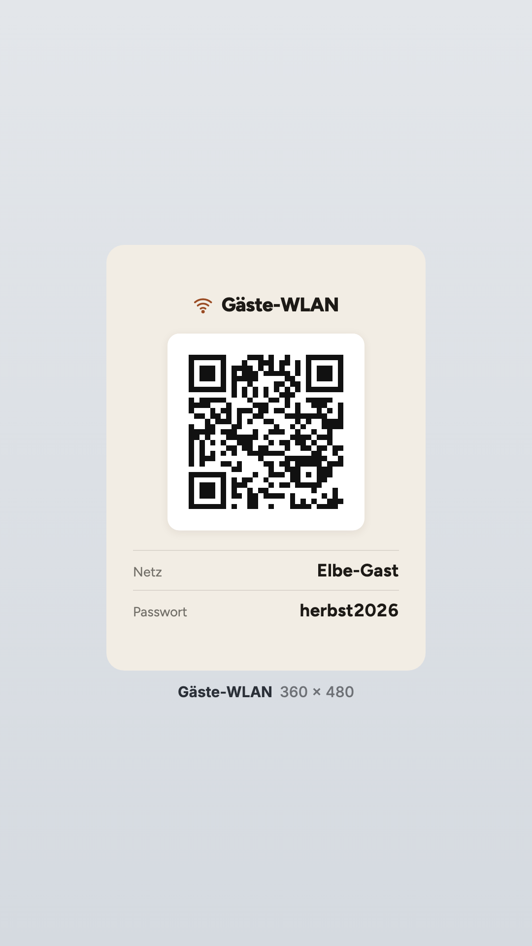 QR-Code in der Ansicht Gäste-WLAN