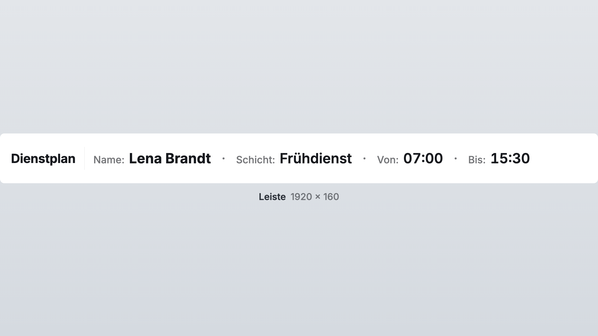 Tabelle in der Ansicht Leiste
