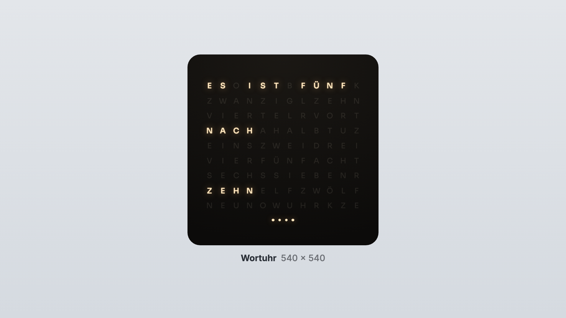 Wort-Uhr in der Ansicht Wortuhr
