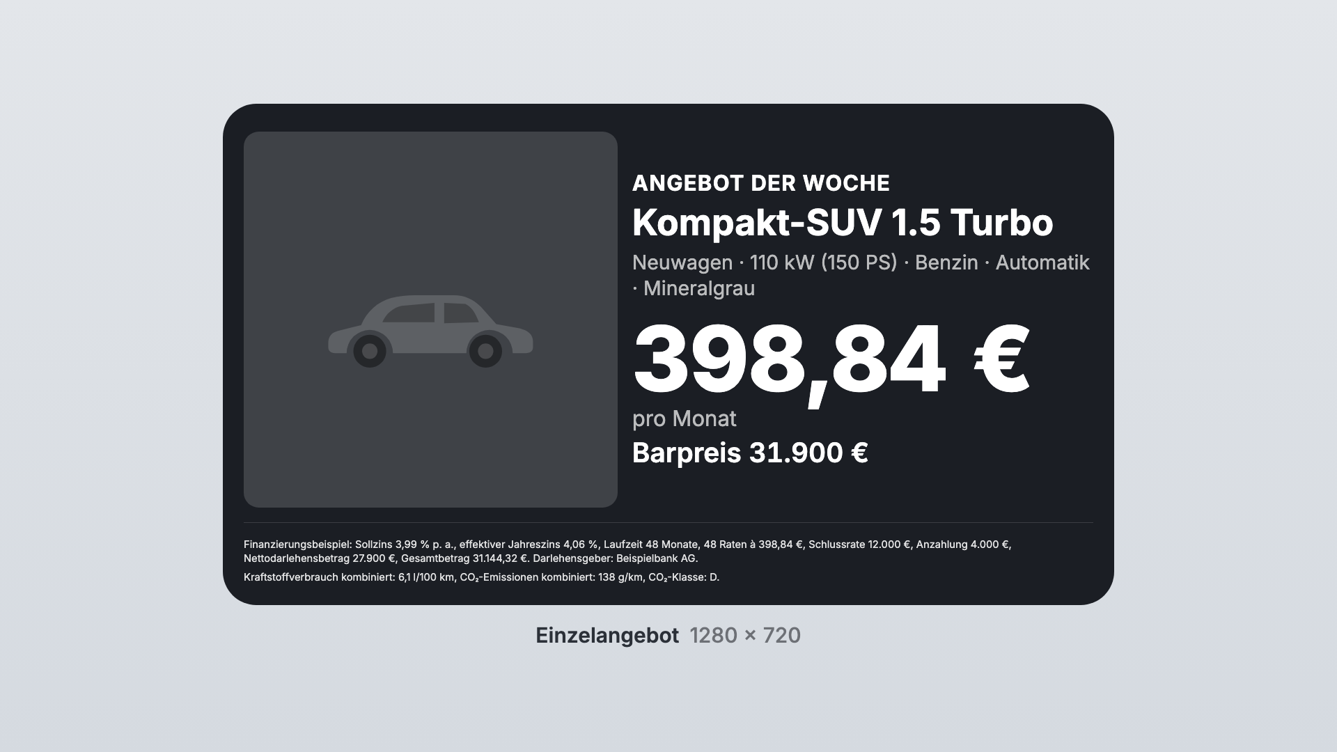 Fahrzeuge in der Ansicht Einzelangebot