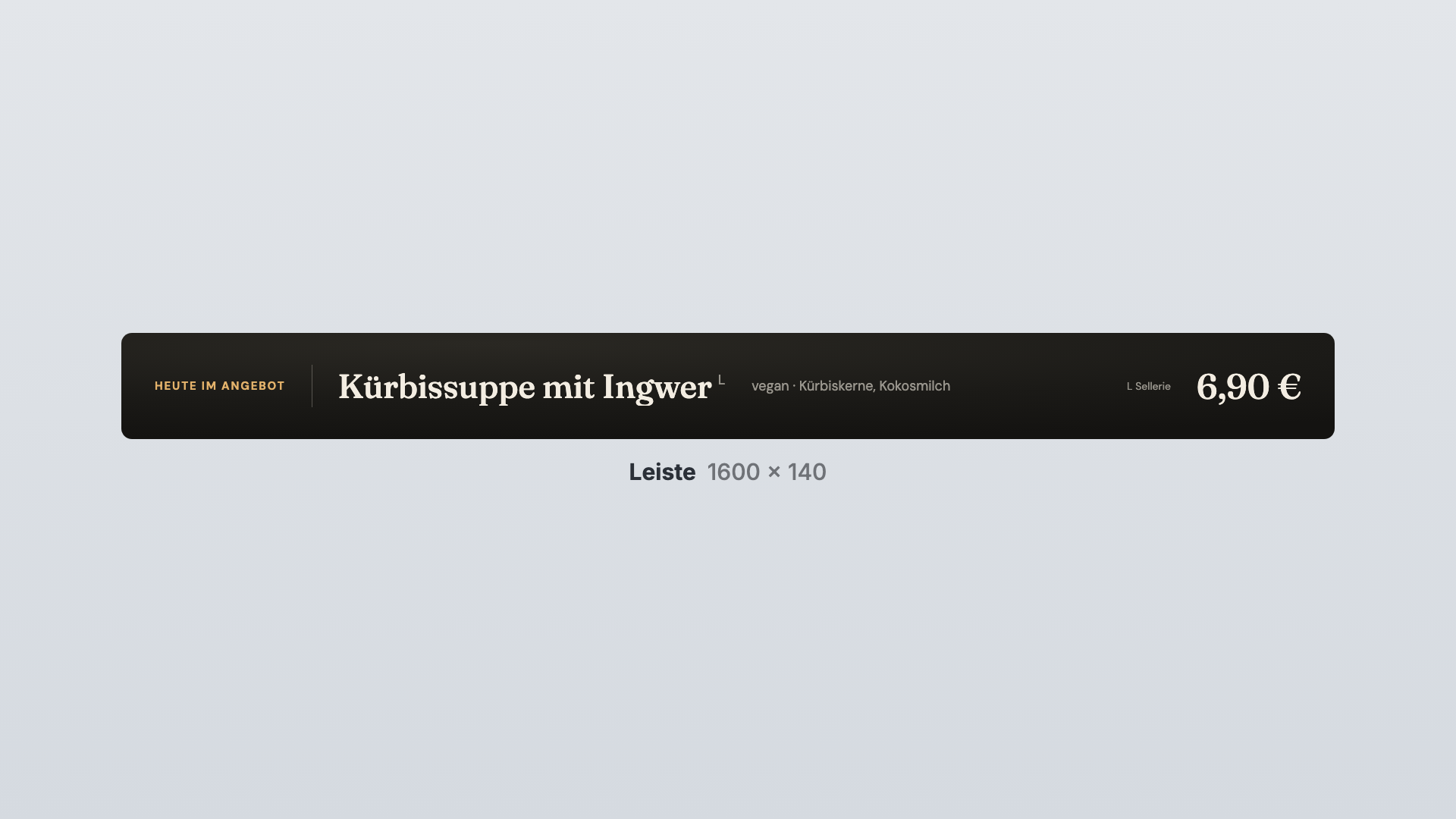 Menükarte in der Ansicht Leiste