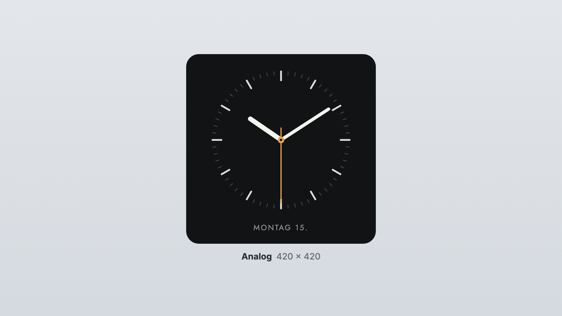 Uhr in der Ansicht Analog