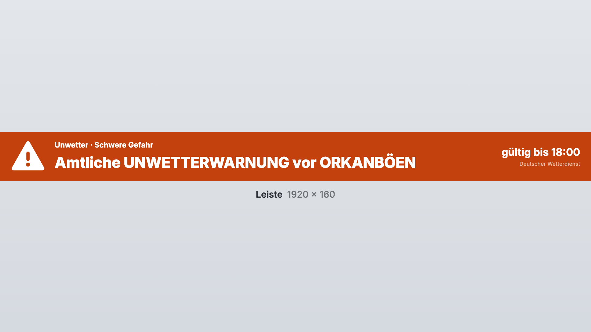 Warnung in der Ansicht Leiste