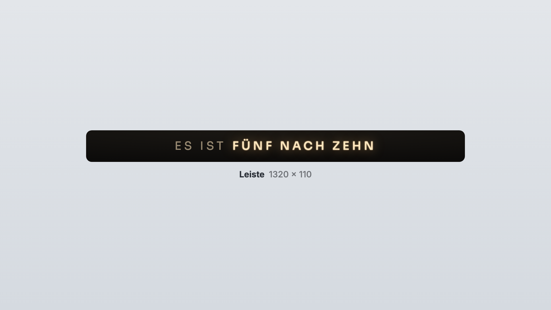 Wort-Uhr in der Ansicht Leiste
