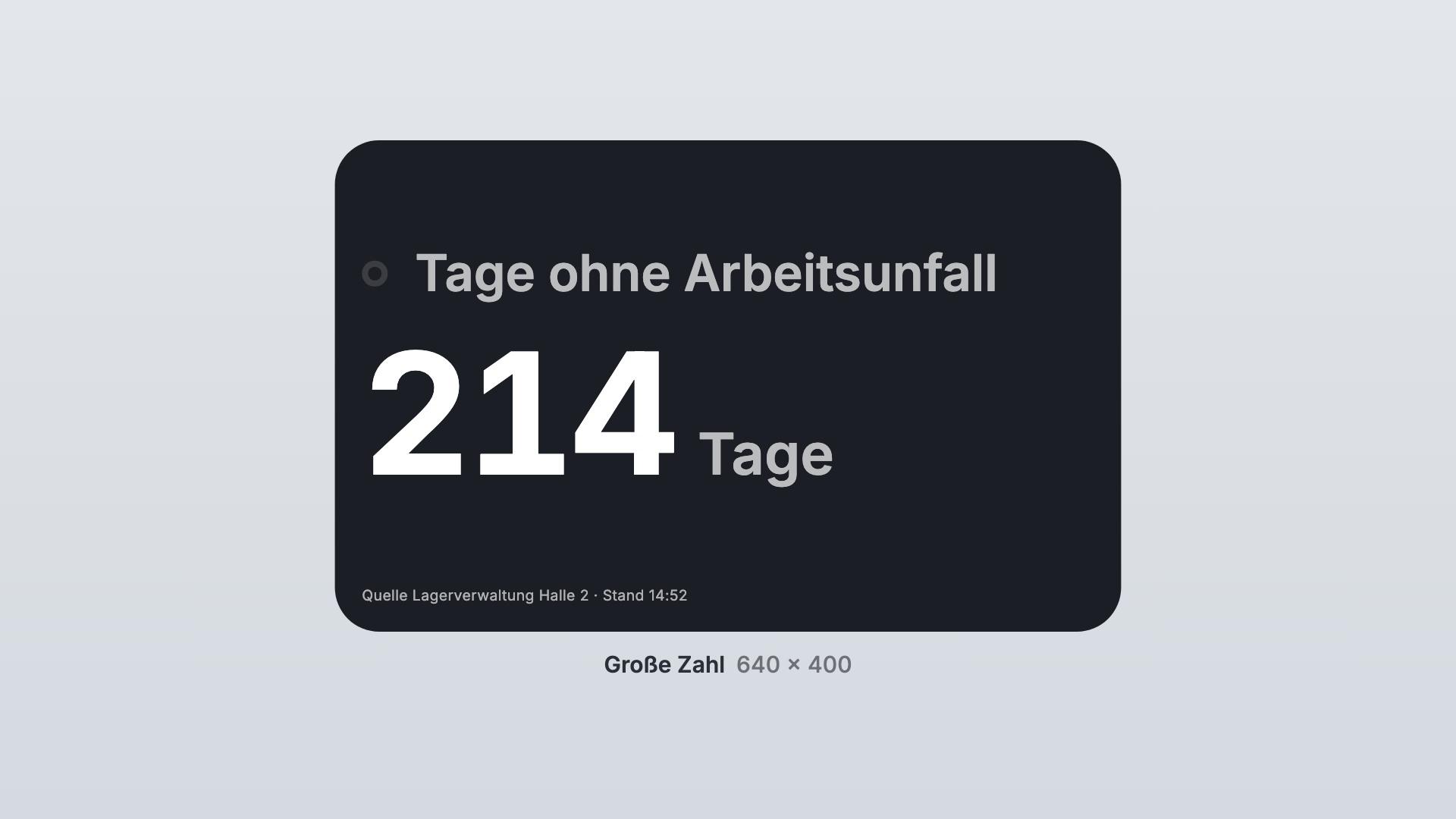 Kennzahlen in der Ansicht Große Zahl